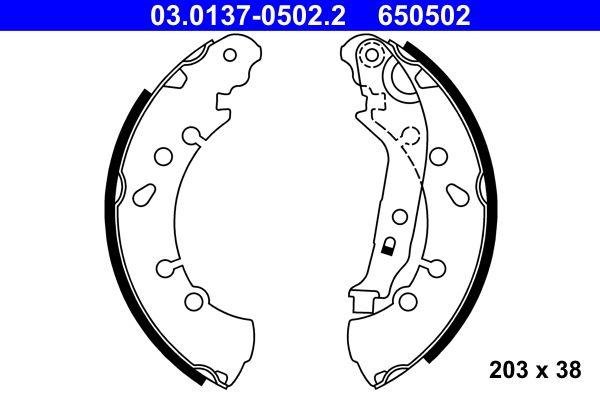 ATE 03.0137-0502.2 Brake Shoe Set