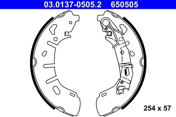ATE 03.0137-0505.2 Brake Shoe Set