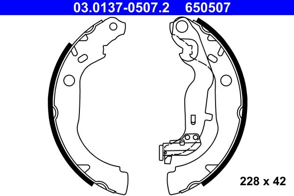ATE 03.0137-0507.2 Brake Shoe Set
