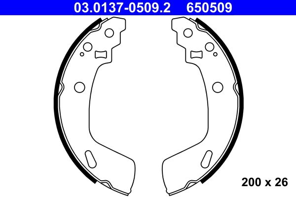 ATE 03.0137-0509.2 Brake Shoe Set