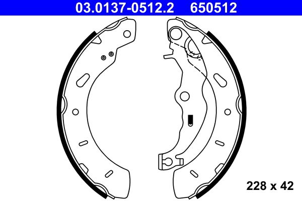 ATE 03.0137-0512.2 Brake Shoe Set