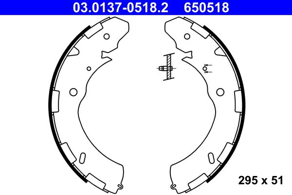 ATE 03.0137-0518.2 Brake Shoe Set