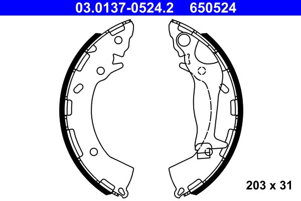ATE 03.0137-0524.2 Brake Shoe Set