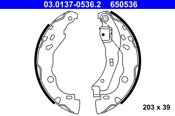 ATE 03.0137-0536.2 Brake Shoe Set