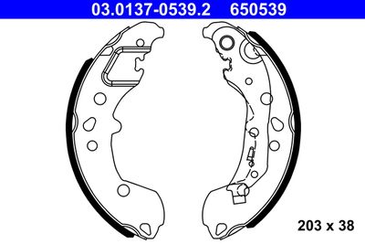 Brake Shoe Set ATE 03.0137-0539.2
