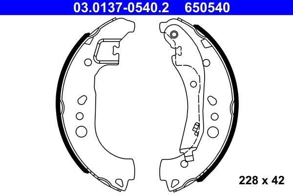 ATE 03.0137-0540.2 Brake Shoe Set