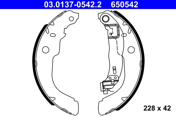 ATE 03.0137-0542.2 Brake Shoe Set