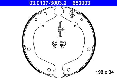 Brake Shoe Set, parking brake ATE 03.0137-3003.2