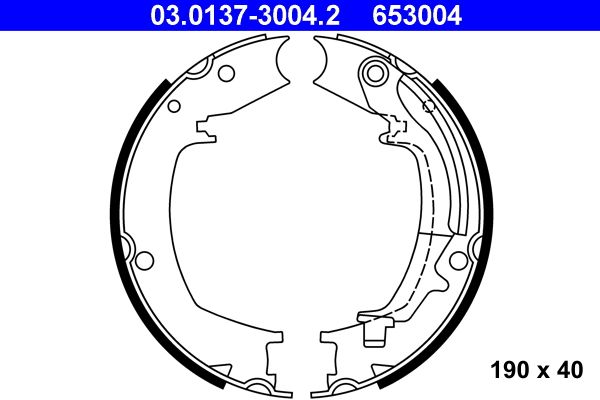 ATE 03.0137-3004.2 Brake Shoe Set, parking brake