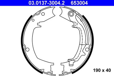 Brake Shoe Set, parking brake ATE 03.0137-3004.2