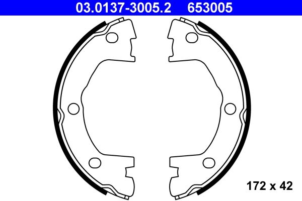 ATE 03.0137-3005.2 Brake Shoe Set, parking brake