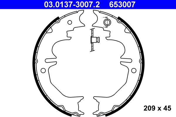 ATE 03.0137-3007.2 Brake Shoe Set, parking brake