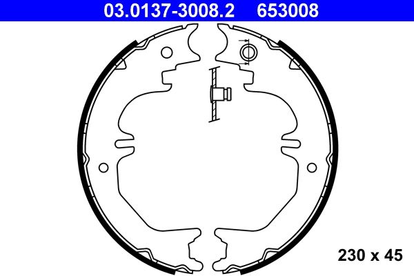 ATE 03.0137-3008.2 Brake Shoe Set, parking brake