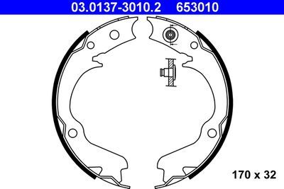 Brake Shoe Set, parking brake ATE 03.0137-3010.2