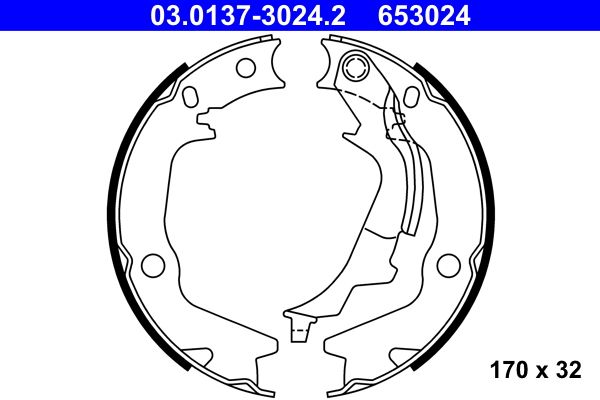 ATE 03.0137-3024.2 Brake Shoe Set, parking brake