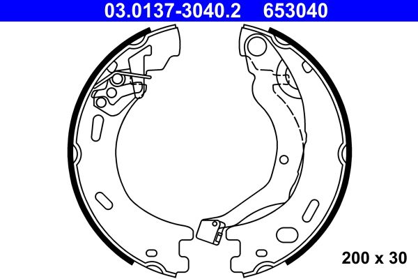 ATE 03.0137-3040.2 Brake Shoe Set, parking brake