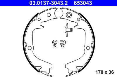 Brake Shoe Set, parking brake ATE 03.0137-3043.2