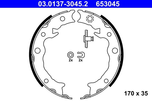 ATE 03.0137-3045.2 Brake Shoe Set, parking brake