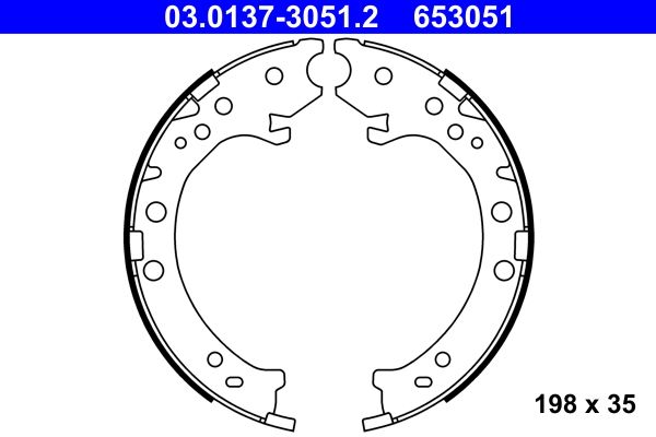 ATE 03.0137-3051.2 Brake Shoe Set, parking brake