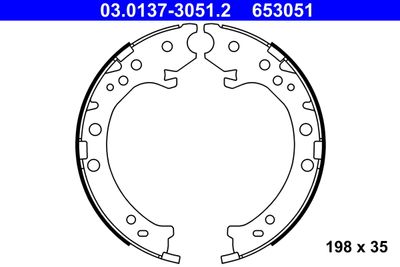 Brake Shoe Set, parking brake ATE 03.0137-3051.2