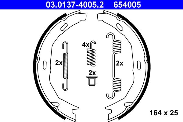 ATE 03.0137-4005.2 Brake Shoe Set, parking brake