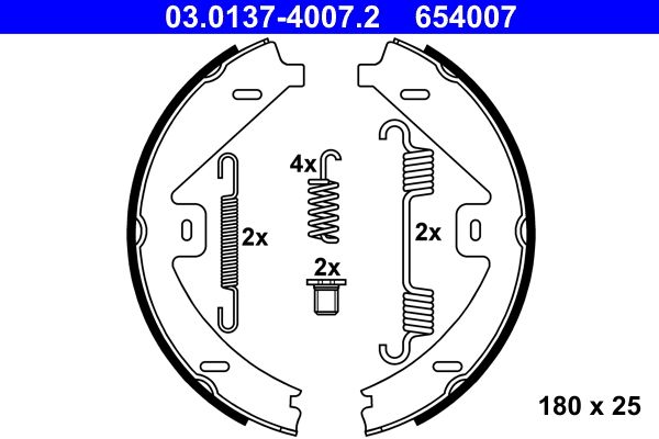 ATE 03.0137-4007.2 Brake Shoe Set, parking brake