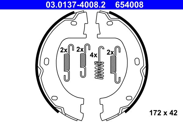 ATE 03.0137-4008.2 Brake Shoe Set, parking brake