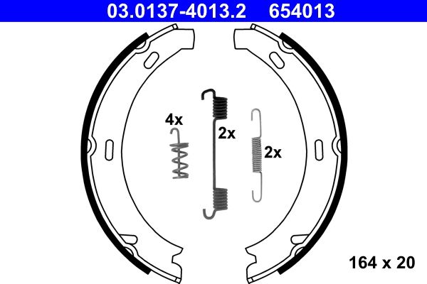 ATE 03.0137-4013.2 Brake Shoe Set, parking brake