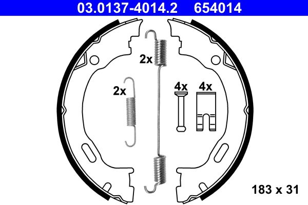 ATE 03.0137-4014.2 Brake Shoe Set, parking brake