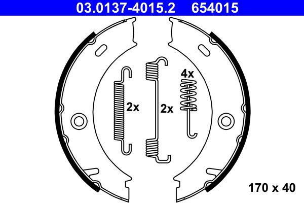 ATE 03.0137-4015.2 Brake Shoe Set, parking brake
