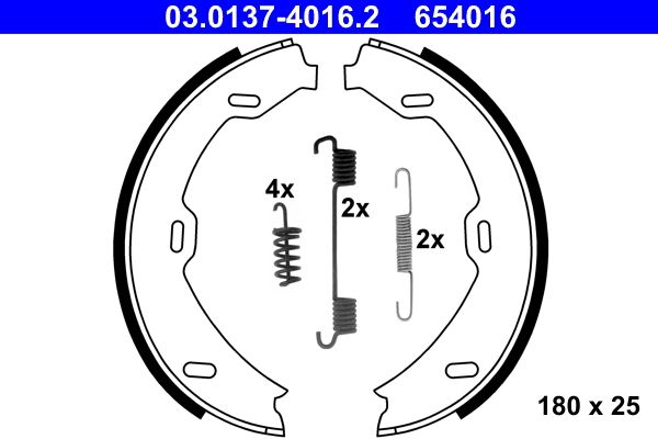 ATE 03.0137-4016.2 Brake Shoe Set, parking brake