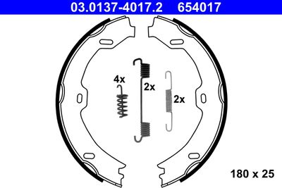 Brake Shoe Set, parking brake ATE 03.0137-4017.2