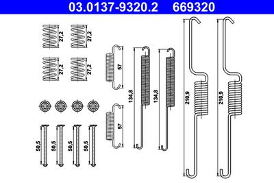 Accessory Kit, brake shoes ATE 03.0137-9320.2
