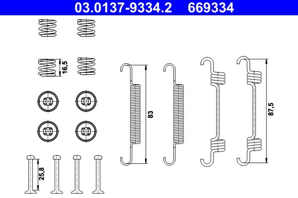 ATE 03.0137-9334.2 Accessory Kit, parking brake shoes