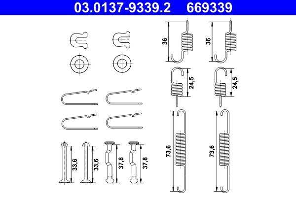 ATE 03.0137-9339.2 Accessory Kit, parking brake shoes