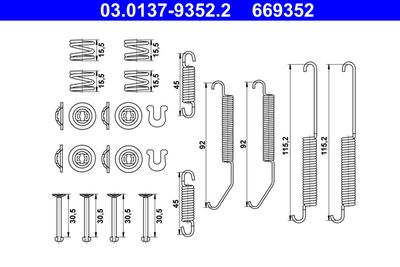 Accessory Kit, brake shoes ATE 03.0137-9352.2