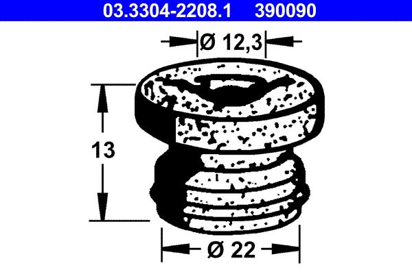 ATE 03.3304-2208.1 Plug, brake fluid reservoir