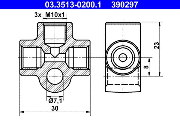 ATE 03.3513-0200.1 Connector, pipes
