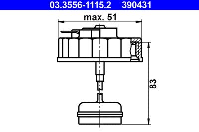 Cap, brake fluid reservoir ATE 03.3556-1115.2