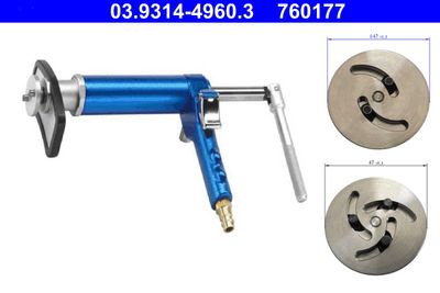 Turn/Reset Tool Set, brake caliper piston ATE 03.9314-4960.3