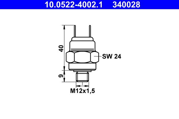 ATE 10.0522-4002.1 Pressure Switch, brake hydraulics