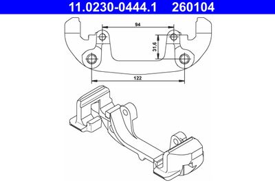 Bracket, brake caliper ATE 11.0230-0444.1