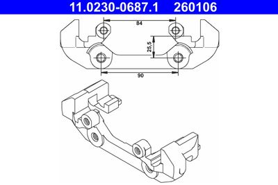 Bracket, brake caliper ATE 11.0230-0687.1