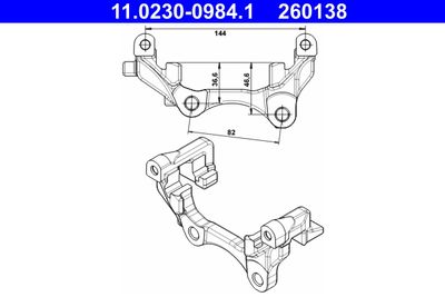 Bracket, brake caliper ATE 11.0230-0984.1