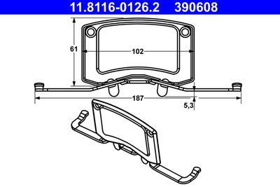 Spring, brake caliper ATE 11.8116-0126.2