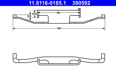 Spring, brake caliper ATE 11.8116-0185.1