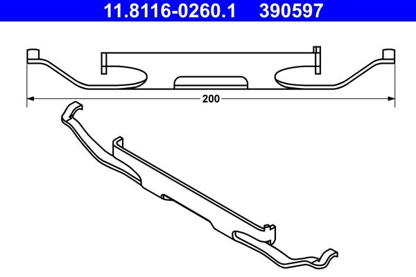 ATE 11.8116-0260.1 Spring, brake caliper