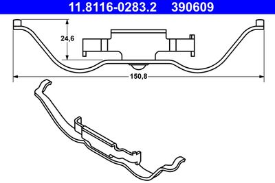 Spring, brake caliper ATE 11.8116-0283.2