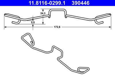 Spring, brake caliper ATE 11.8116-0299.1