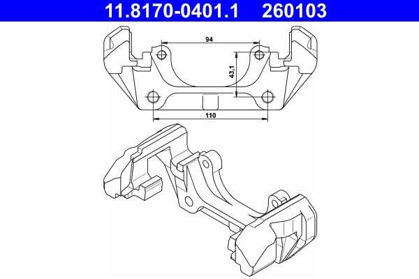 ATE 11.8170-0401.1 Bracket, brake caliper